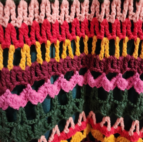 Farm RIO Paloma Striped Crochet Dress Multicolor Striped Knit Dress - Picture 5 of 7